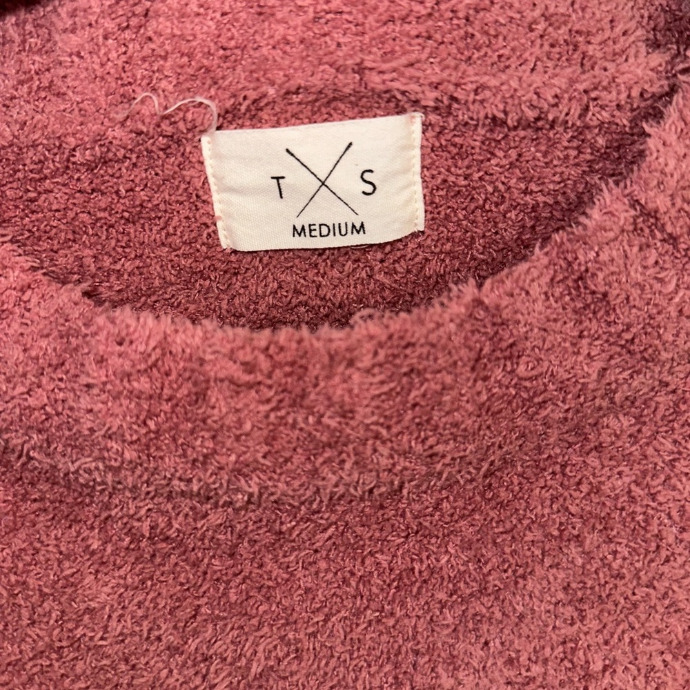 T&S Sherpa-Styled Tri Colored Sweater